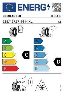 Grenlander Vinter L‑SNOW96 225/45R17 94H XL – Vinterdekk for personbil (C1)